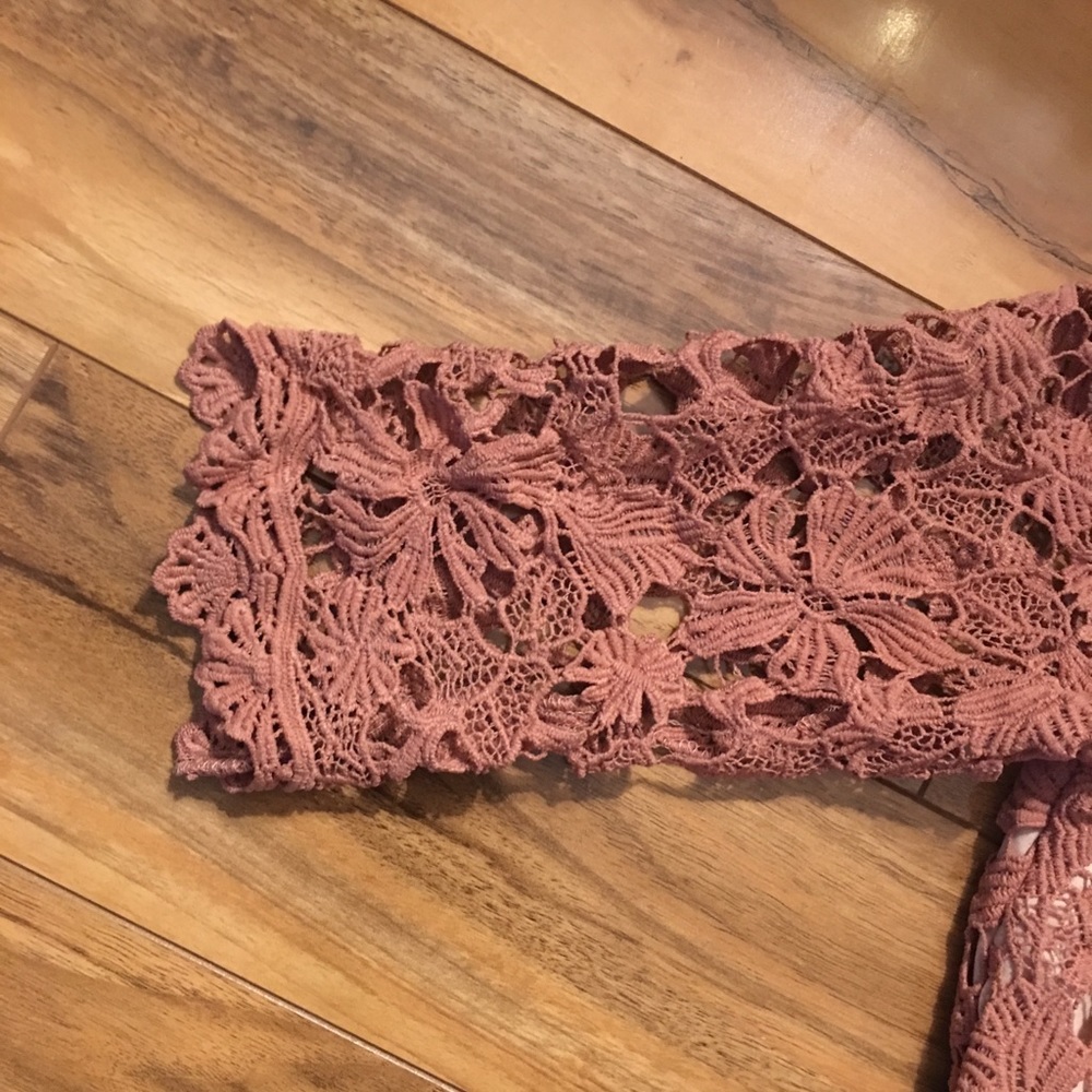 Peach lace 3/4 sleeve dress Size S - Picture 4 of 5